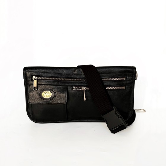 Gucci Interlocking G Leather Belt Bag / Crossbody Bag